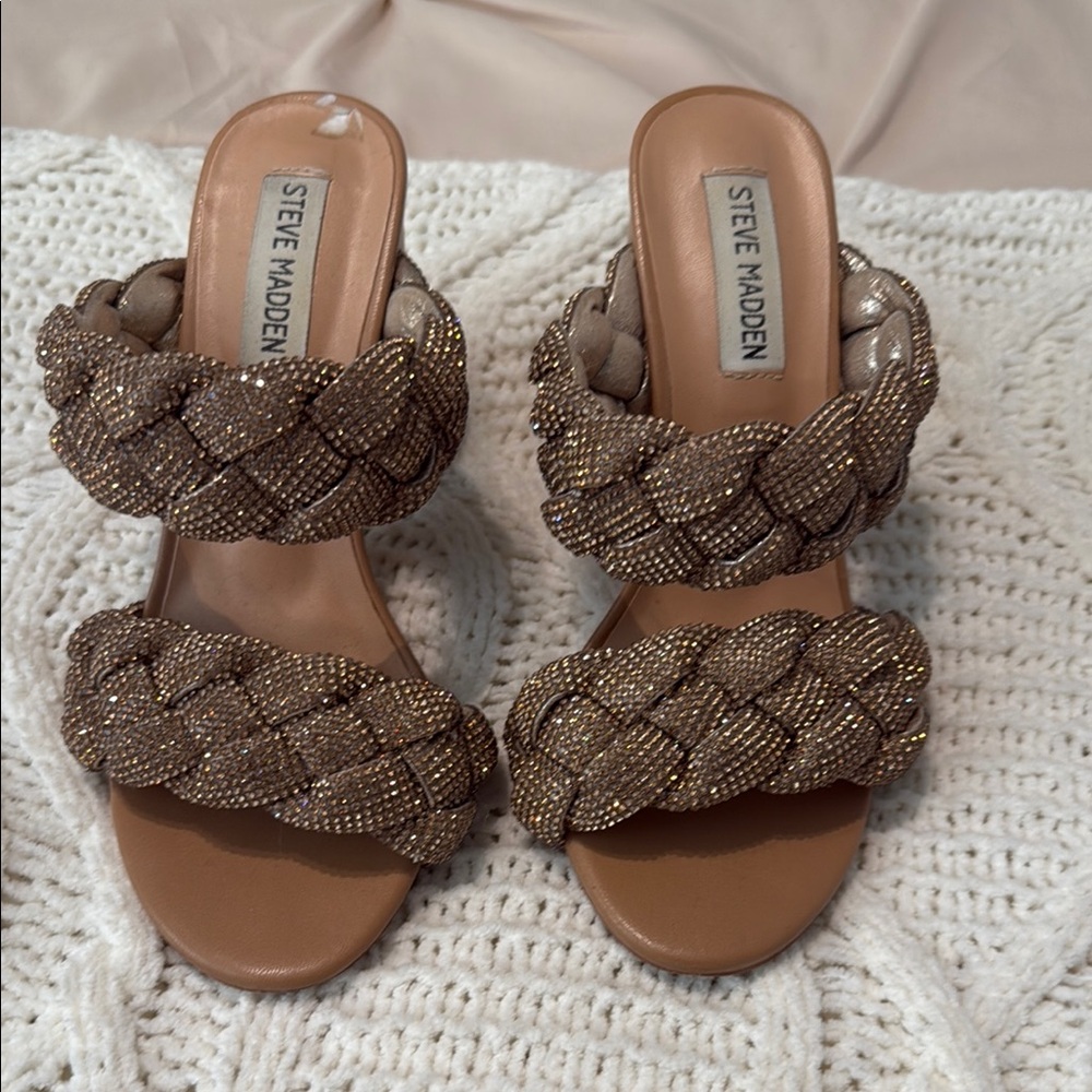 Steve Madden Brown Braided Mule Sandals